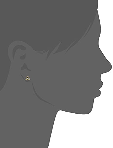 24kt Plated Pyramid Stud Earring with Crystal